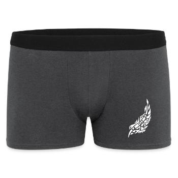 Weiße Vogelfeder - Männer Boxer Shorts - Anthrazit - Vorne