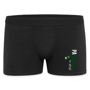 Made in Pakistan, vertical design - Men's Boxer Shorts - black - Front