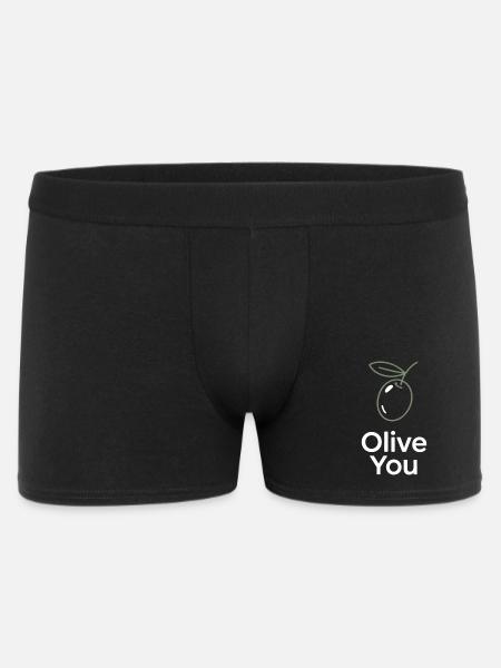 Olive You – Clean Minimal - Men's Boxer Shorts - black