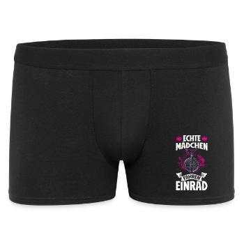 Echte Mädchen Fahren Einrad - Männer Boxer Shorts - Schwarz - Vorne