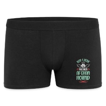 Ich liebe meinen Afghan Hound - Männer Boxer Shorts - Schwarz - Vorne