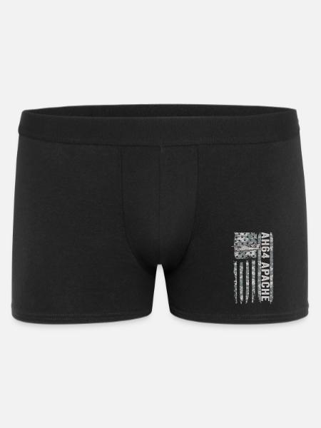 AH-64 Apache helicopter with American flag - Men's Boxer Shorts - black