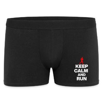 KEEP CALM AND RUN! FOR MARATHON RUNNERS AND AMATEUR RUNNERS - Men's Boxer Shorts - black - Front