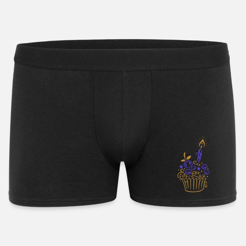 Cupcake mit Blaubeeren - Süßes Backmotiv - Männer Boxer Shorts - Schwarz