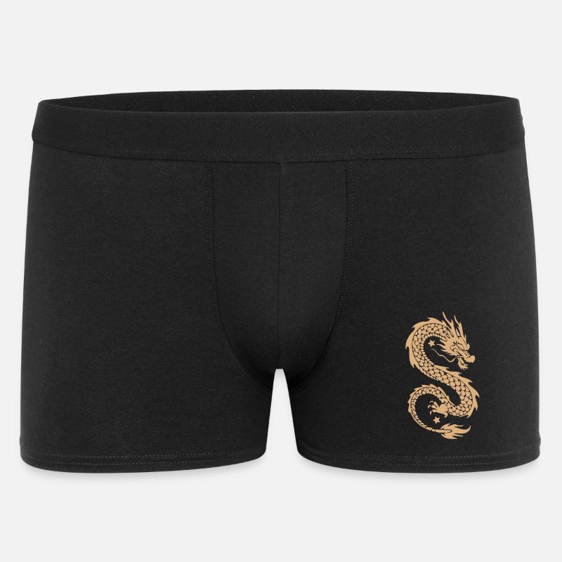Silhouette dorée du Dragon Céleste - Boxer Homme - noir