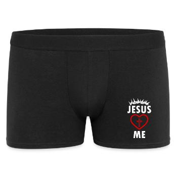 Jésus m’aime - Boxer Homme - noir - Devant