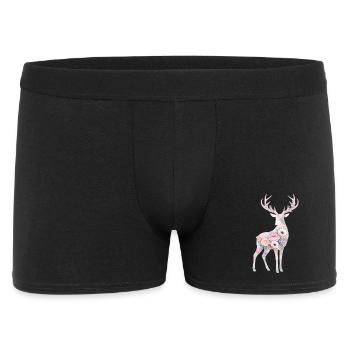 Fleurs en forme d’aquarelle de cerf - Boxer Homme - noir - Devant