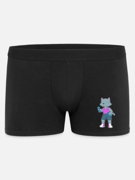 Cat Bodybuilder Dumbbells Bodybuilding - Men's Boxer Shorts - black