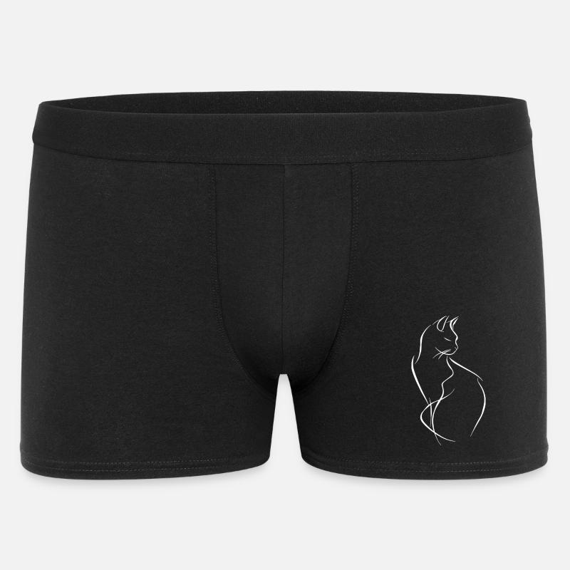 Katze Skizze - Männer Boxer Shorts - Schwarz