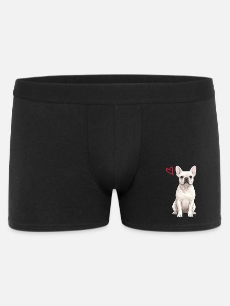 White French Bulldog, White Frenchie - Men's Boxer Shorts - black