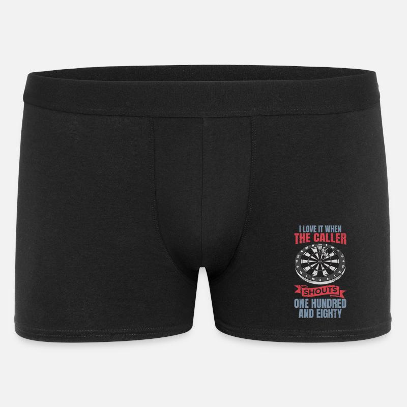 Lustiger Dart Witz - Männer Boxer Shorts - Schwarz