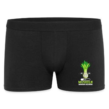 Gym MUSKELN WERDEN GELADEN Lustiges - Männer Boxer Shorts - Schwarz - Vorne