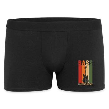 Bass I Destroy Silence Retro Bassist Shirt - Men's Boxer Shorts - black - Front