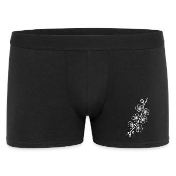Art au trait Sakura sur fond noir - Boxer Homme - noir - Devant