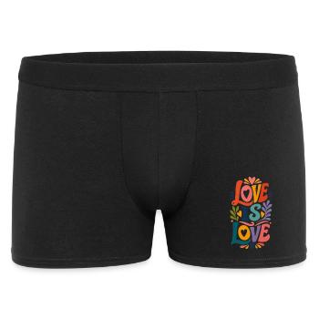 Love Is Love Vintage 70s Pride Motiv CSD Parade - Männer Boxer Shorts - Schwarz - Vorne