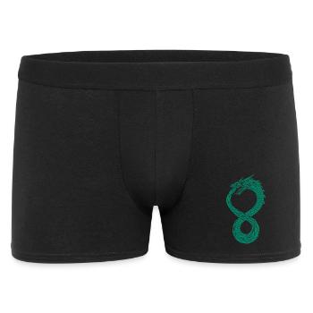 Grüner unendlicher Drache - Männer Boxer Shorts - Schwarz - Vorne