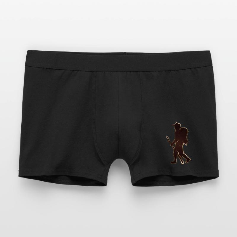 Pilger oder Wanderer mit Wanderstab & Rucksack Männer Boxer Shorts