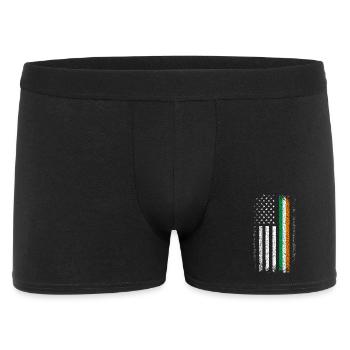 Le drapeau américain rencontre le Tricolore irlandais en détresse - Boxer Homme - noir - Devant