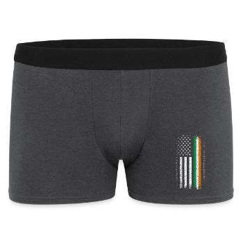 American Flag Meets Irish Tricolor Distressed - Men's Boxer Shorts - charcoal grey - Front