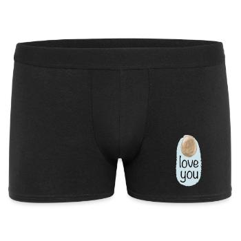ei love you - Männer Boxer Shorts - Schwarz - Vorne