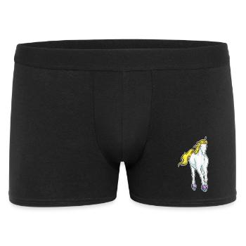 Einhorn Eislaufen Schlittschuhe - Männer Boxer Shorts - Schwarz - Vorne