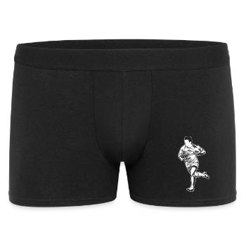 Rugbyspieler Zeichnung - Männer Boxer Shorts - Schwarz - Vorne