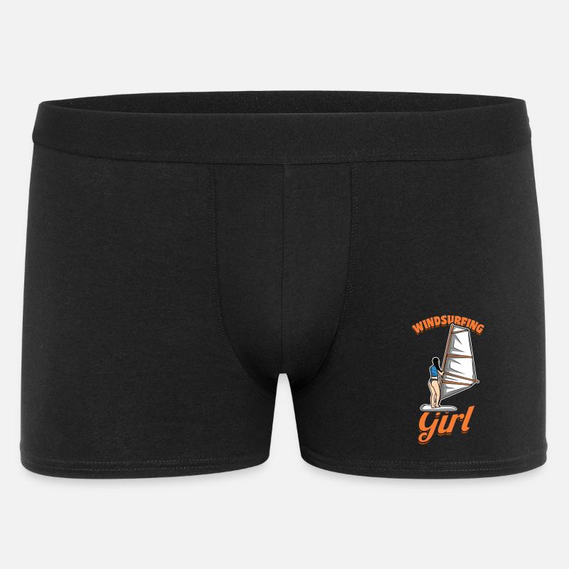 Mädchen Windsurferin - Männer Boxer Shorts - Schwarz
