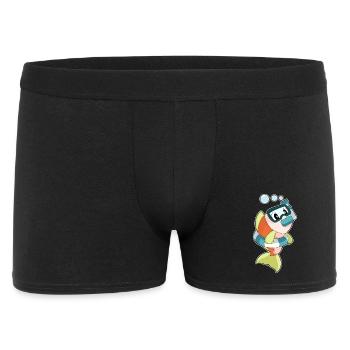 Fish Diver Snorkel Diving - Men's Boxer Shorts - black - Front