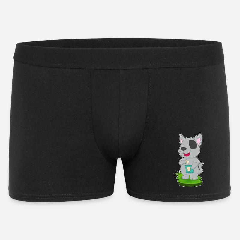 Hund Kartoffelchips - Männer Boxer Shorts - Schwarz