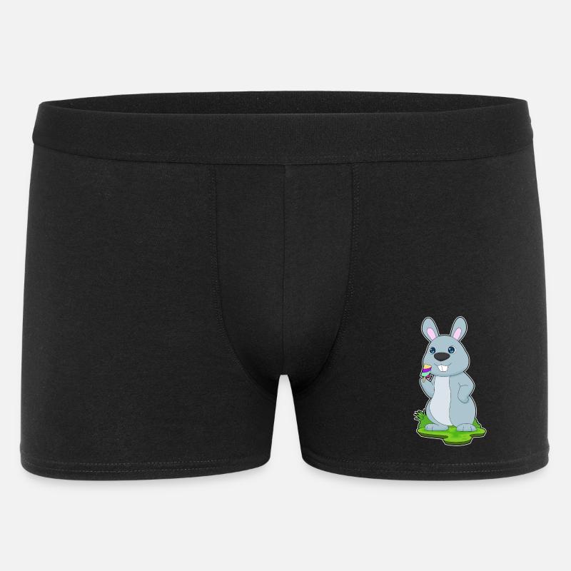 Hase Eis am Stiel - Männer Boxer Shorts - Schwarz