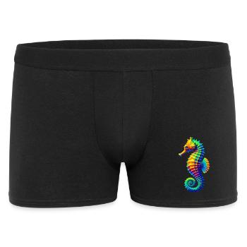 Seepferdchen - Männer Boxer Shorts - Schwarz - Vorne