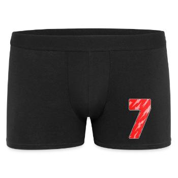 Number Seven - Number 7 Number Red - Men's Boxer Shorts - black - Front