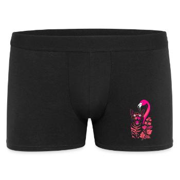 Tropical Cat & Flamingo - Summer 2025 - Men's Boxer Shorts - black - Front