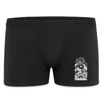 DJ Mix Shirt: Tiger & Drache in Musik Fusion - Männer Boxer Shorts - Schwarz - Vorne