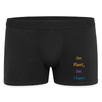 one_planet_one_chance - Männer Boxer Shorts - Schwarz - Vorne
