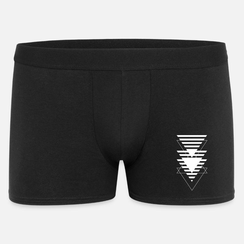 Layered Triangle Geometric Pattern - Men's Boxer Shorts - black
