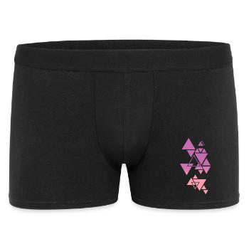 Gradient Dreieck Muster Pink - Männer Boxer Shorts - Schwarz - Vorne