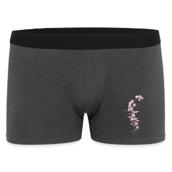 Glitch Kirschblüte moderner Blütenzweig - Männer Boxer Shorts - Anthrazit - Vorne