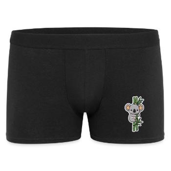 Kawaii Koala with Bamboo – Cute Sticker Motif - Men's Boxer Shorts - black - Front