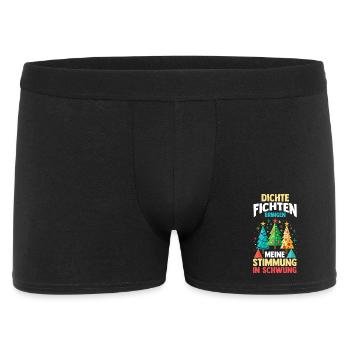 Weihnachtsmann Fichten Weihnachtsbaum Weihnachten - Männer Boxer Shorts - Schwarz - Vorne