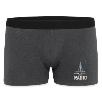 Born To Talk On The Radio Funk Presenter - Men's Boxer Shorts - charcoal grey - Front