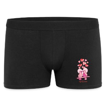 Saint-Valentin - Tourtereaux - câlins et bisous - Boxer Homme - noir - Devant
