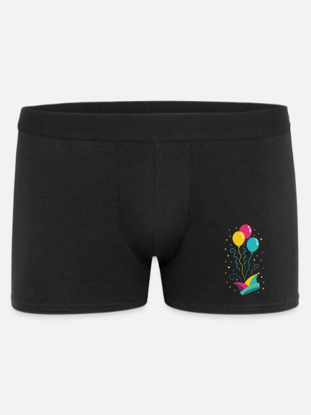 Carnival Fool's Cap with Balloons & Confetti - Men's Boxer Shorts - black