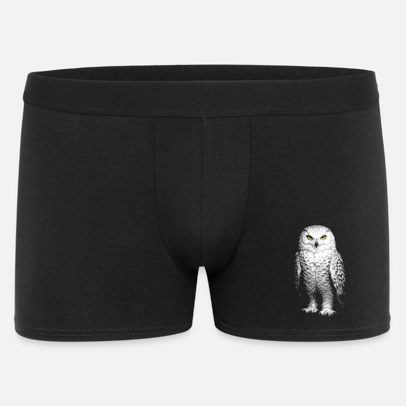 Schneeeule - Männer Boxer Shorts - Schwarz