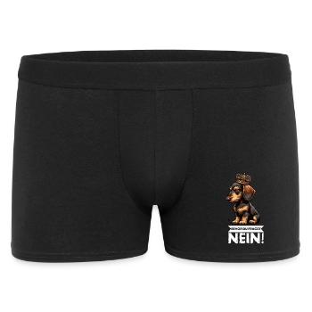 Bevor Du Fragst Nein Rauhaardackel Dackel Teckel - Männer Boxer Shorts - Schwarz - Vorne