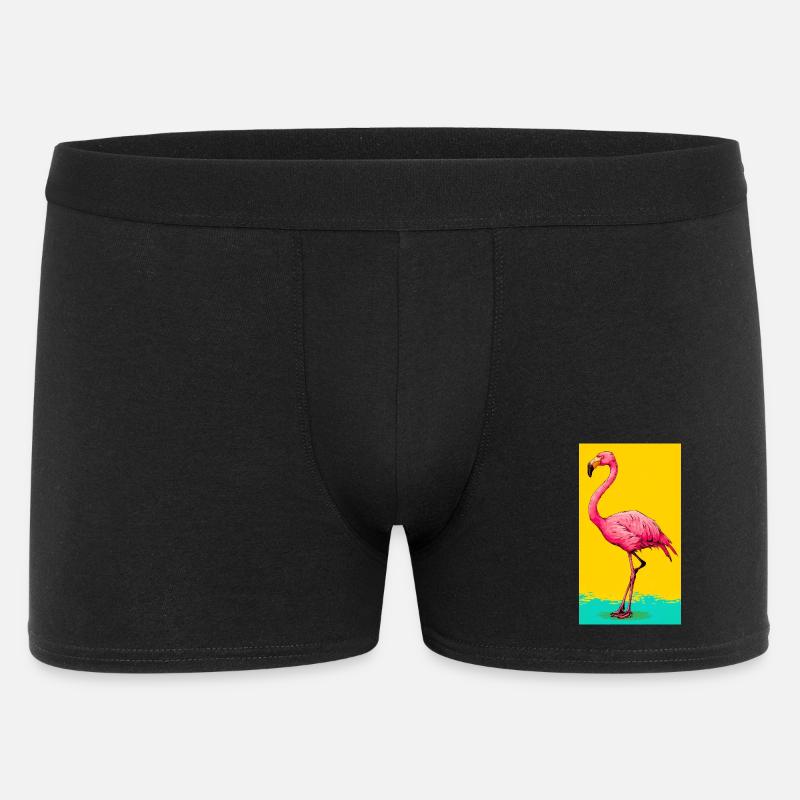 Flamingo - Männer Boxer Shorts - Schwarz