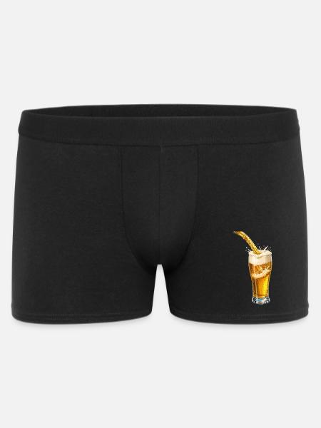 Golden Beer Foam Burst - Männer Boxer Shorts - Schwarz