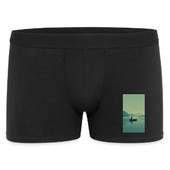 Black Cat au mont Fuji – Asian Zen Design - Boxer Homme - noir - Devant