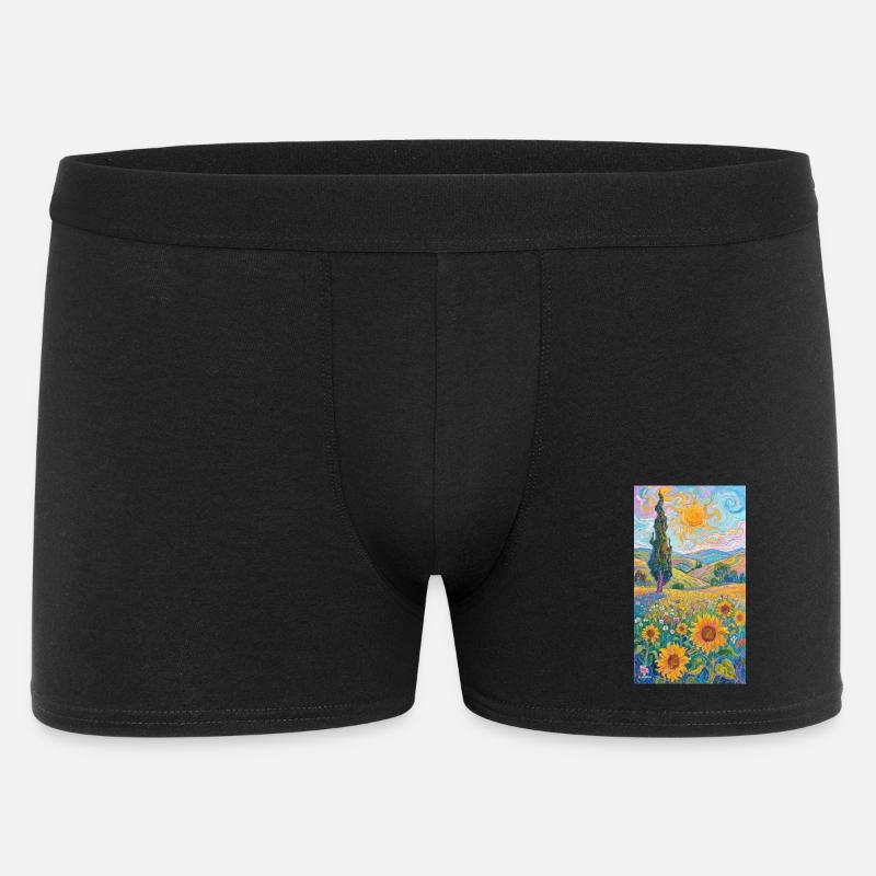 Sonnenblumen im Impressionismus - Männer Boxer Shorts - Schwarz