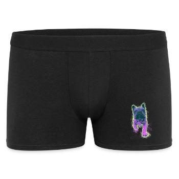 Neon Bulldog Splash - Männer Boxer Shorts - Schwarz - Vorne